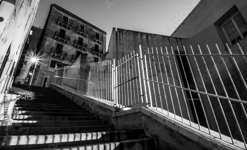 Valletta Malta in black and white.