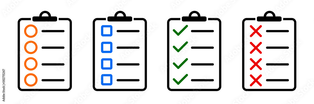 Document with approval check mark icon, quality sign. Task done sign ...