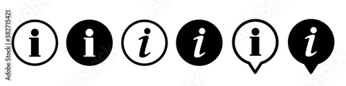 Set black information icons. Info button. Black bubbles pointers information info signs – stock vector