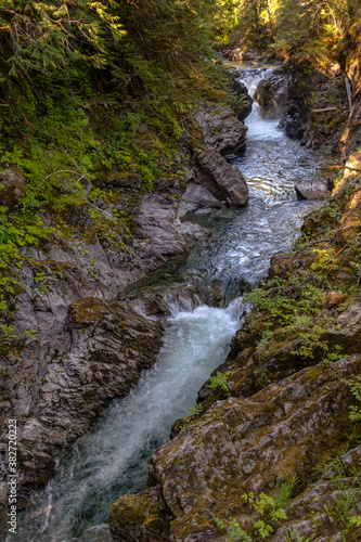 Little Qualicum Falls Park rock falls trees and river