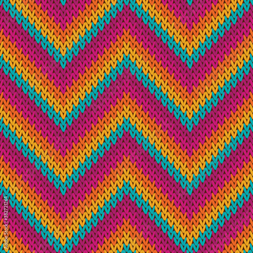 Bright zigzag chevron stripes knit texture 