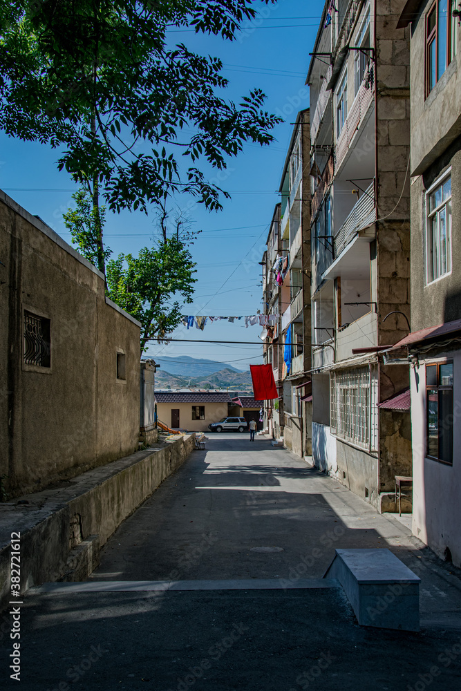Stepanakert, Artsakh (Nagorno-Karabakh), 7 August 2017. Laundry hanging outside to dry in the streets in Stepanakert, capital of the self-proclaimed republic of Artsakh.