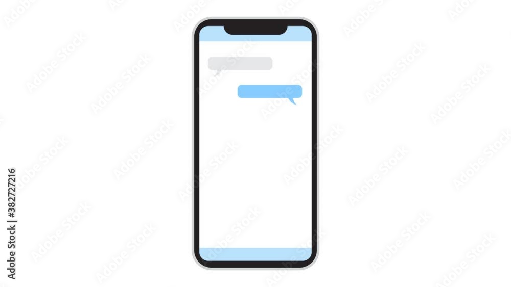 Mobile chat animation. Phone message animated cartoon Mobile chat animation. Phone message animated cartoon