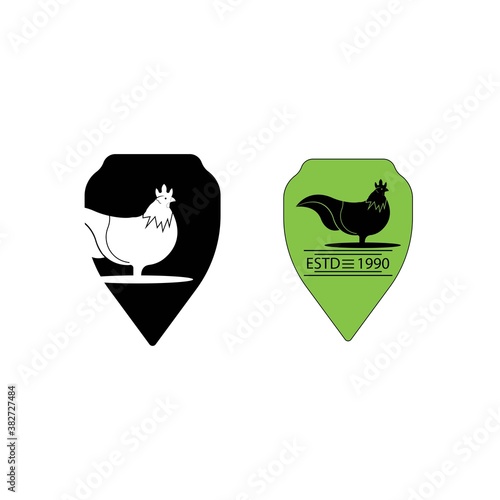 Rooster logo icon design template vector illustration 