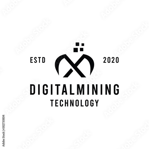 Digital Mining Logo design Vector