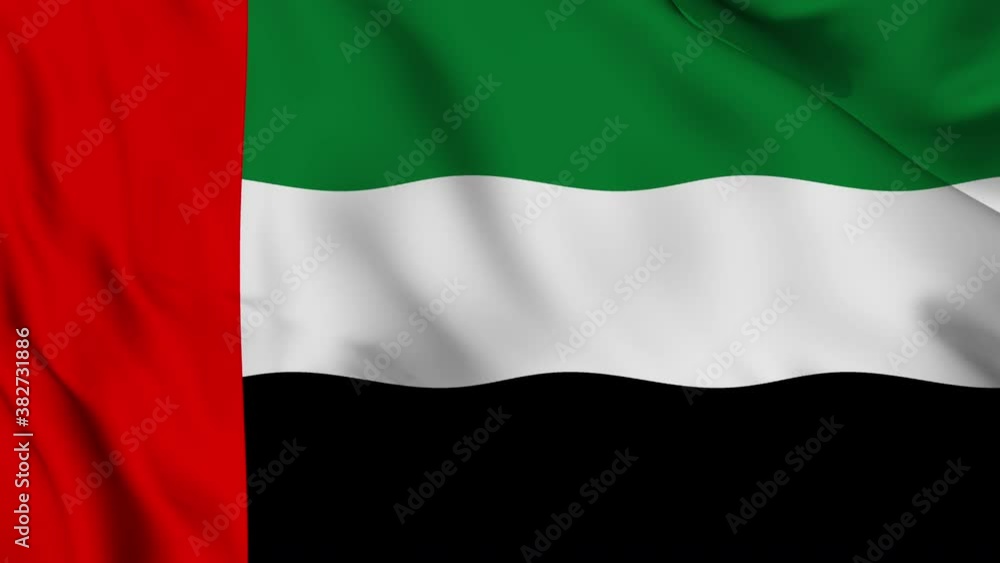 United Arab Emirates flag fluttering in the wind United Arab Emirates flag fluttering in the wind