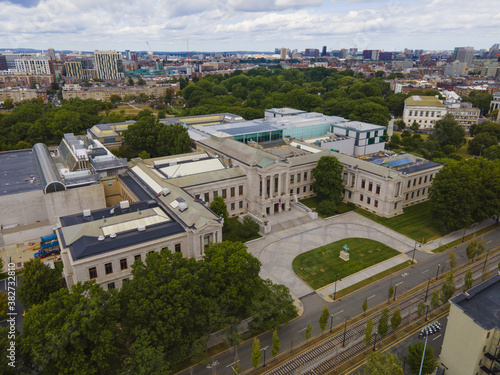 Boston Museum of Fine Arts at 465 Huntington Avenue in Fenway, Boston, Massachusetts MA, USA. This is the fourth largest museum in the US and 17th in the world.  photo