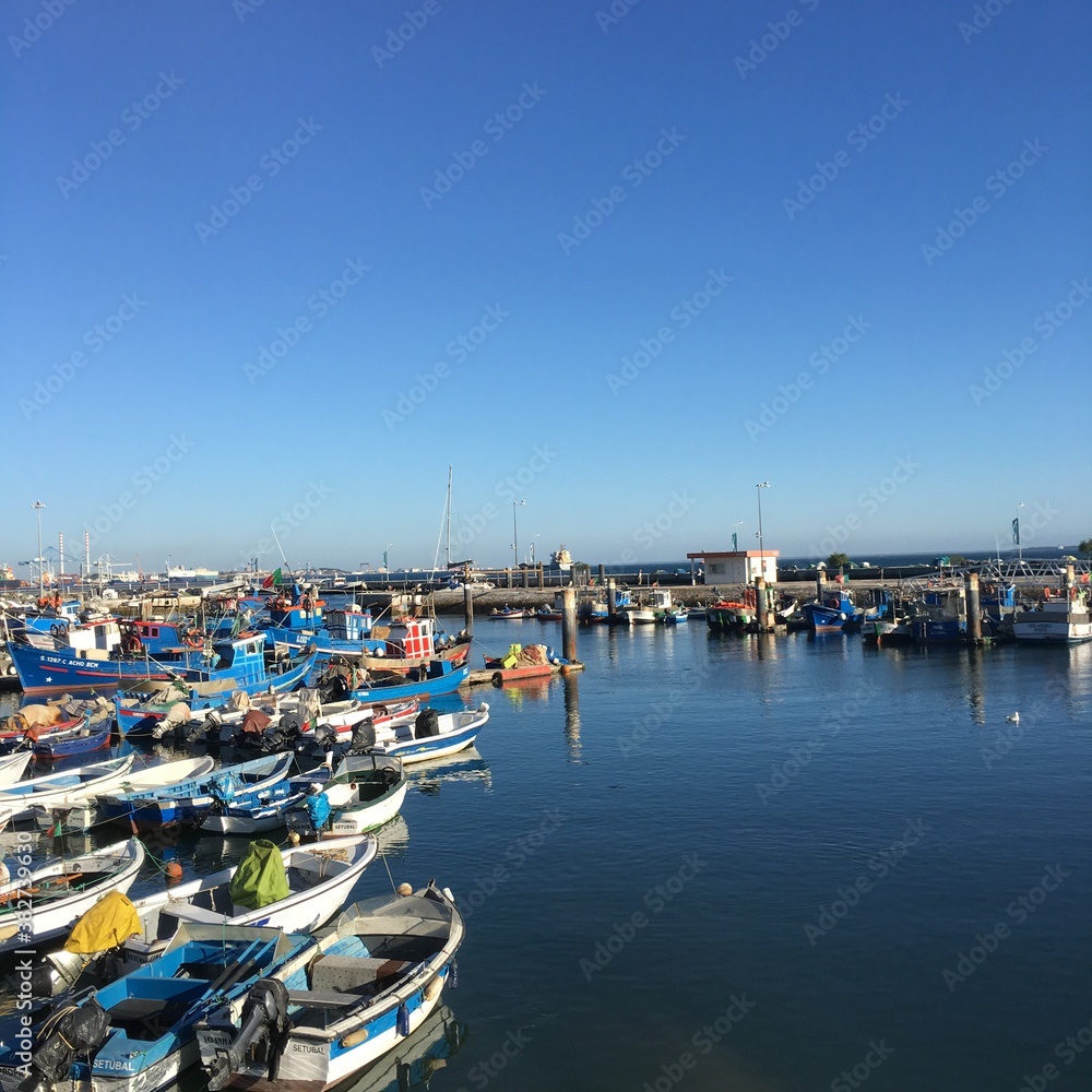 Setubal, Portugal, boats in the harbor