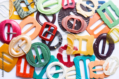 Photos Colorful vintage belt buckles.