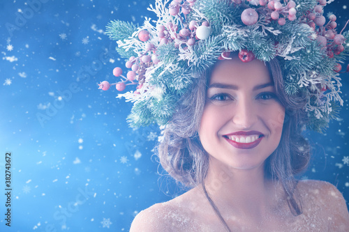 smiling snowy lady