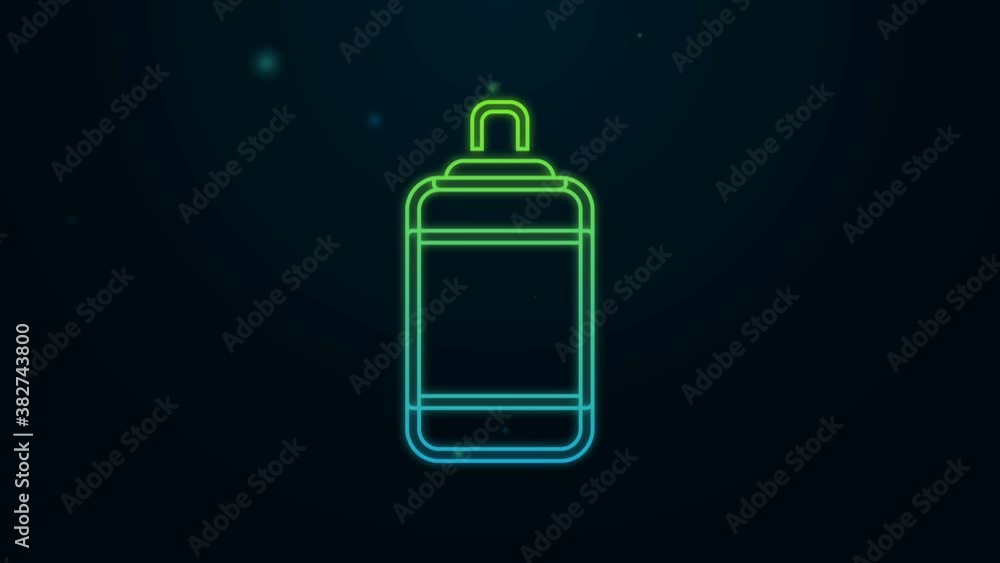 Glowing neon line Punching bag icon isolated on black background. 4K Video motion graphic animation Glowing neon line Punching bag icon isolated on black background. 4K Video motion graphic animation