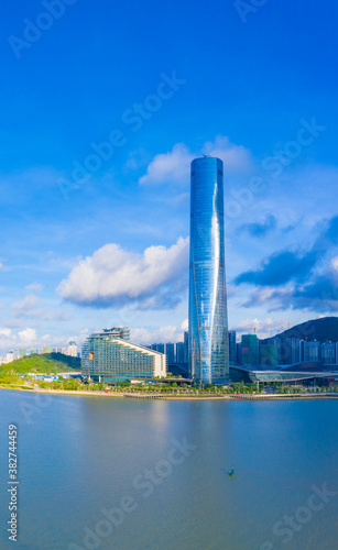 Photography Aerial view of Zhuhai Central Building, Guangdong Province, China