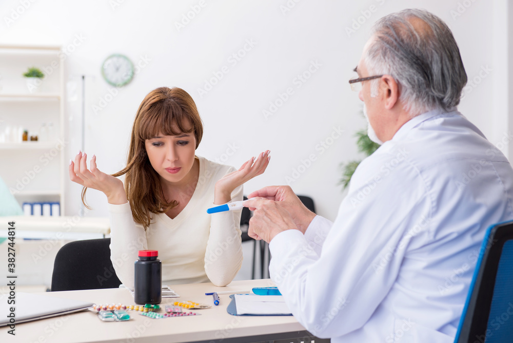 Pregnant woman visiting experienced doctor gynecologist Pregnant woman visiting experienced doctor gynecologist