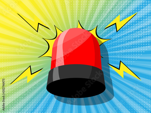 comic zoom background with siren light