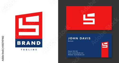 Logo letra S Empresarial con tarjeta de presentación