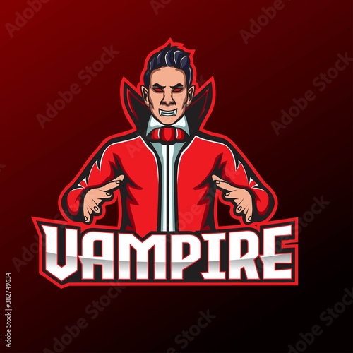 Vampire esport logo mascot design.