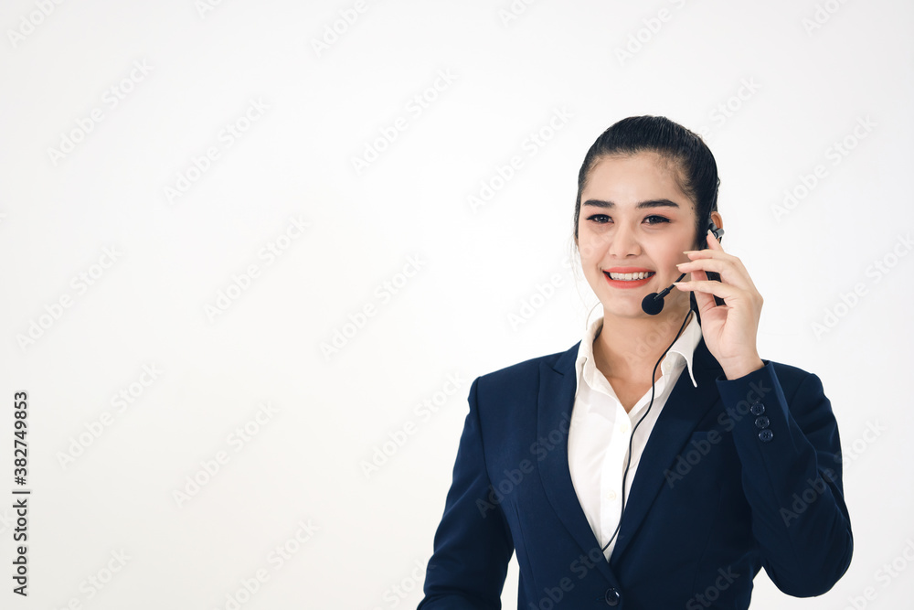 New gen professional leadership look. Young business smile call center asian woman New gen professional leadership look. Young business smile call center asian woman