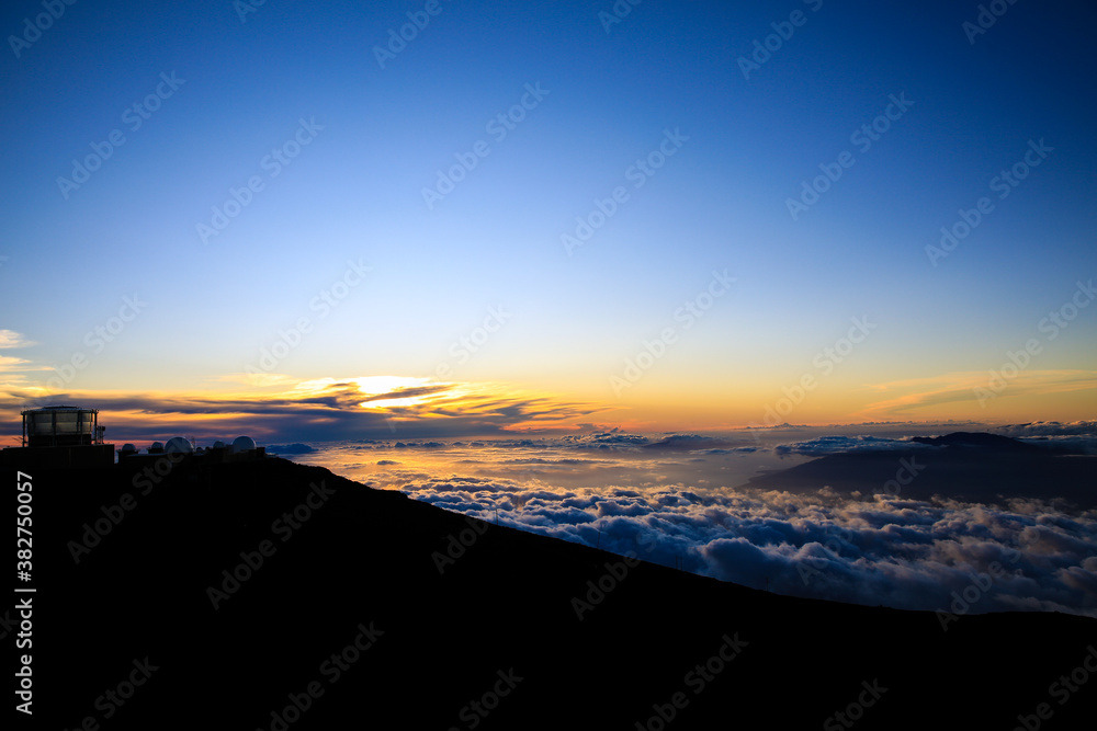 Sunset at Haleakala National Park , Maui, Hawaii