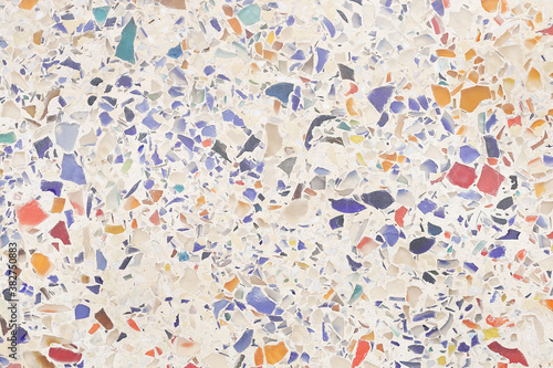 colorful old terrazzo floor texture abstract background