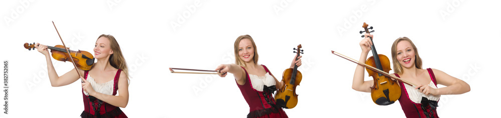Young violin player isolated on white Young violin player isolated on white