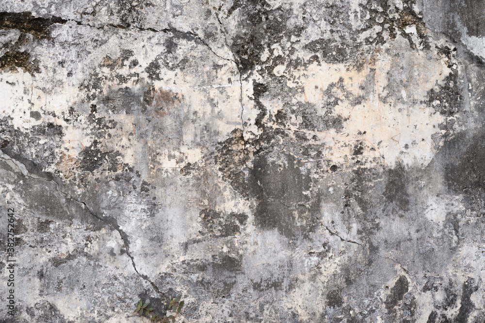 Loft-style plaster walls, gray, white, empty space used as wallpaper. Popular in home design or interior design. with copy spaces.