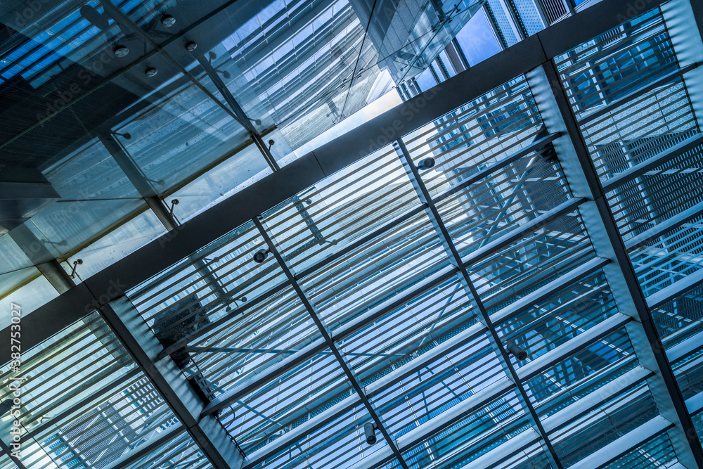 glass architecture of modern building in tokyo.