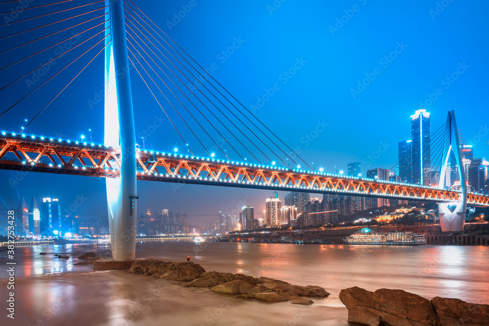 Fototapeta premium Chongqing night view and architectural landscape skyline