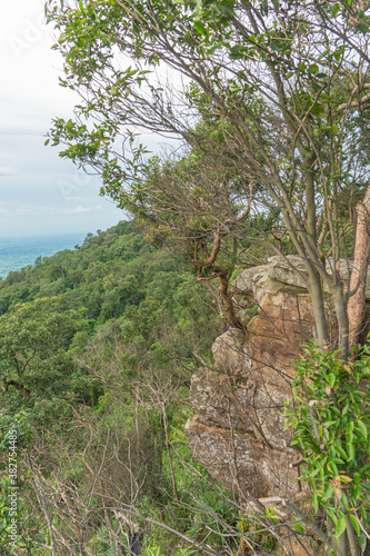  Cliff with beautiful views and steep cliffs of Hua Nak at Chaiyaphum Thailand