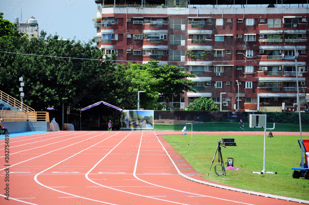 Obraz premium Running track in stadium.