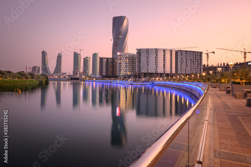 Beautiful view of Bahrain Bay corniche photo