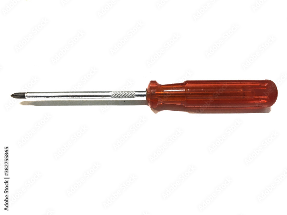 Fototapeta premium A red screwdriver on a white background