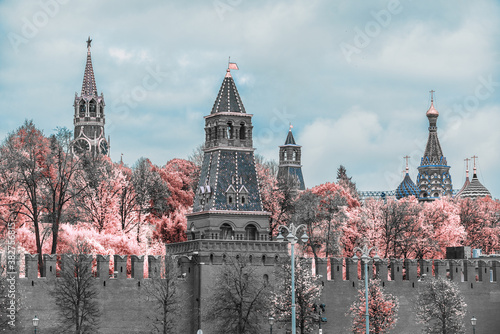Canvas Print Infrared photo. Kremlin