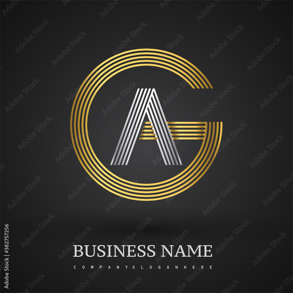 Letter GA linked logo design circle G shape. Elegant gold and silver colored, symbol for your business name or company identity. Letter GA linked logo design circle G shape. Elegant gold and silver colored, symbol for your business name or company identity.
