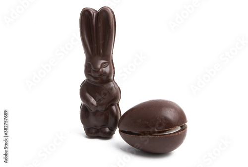chocolate easter bunny isolated
