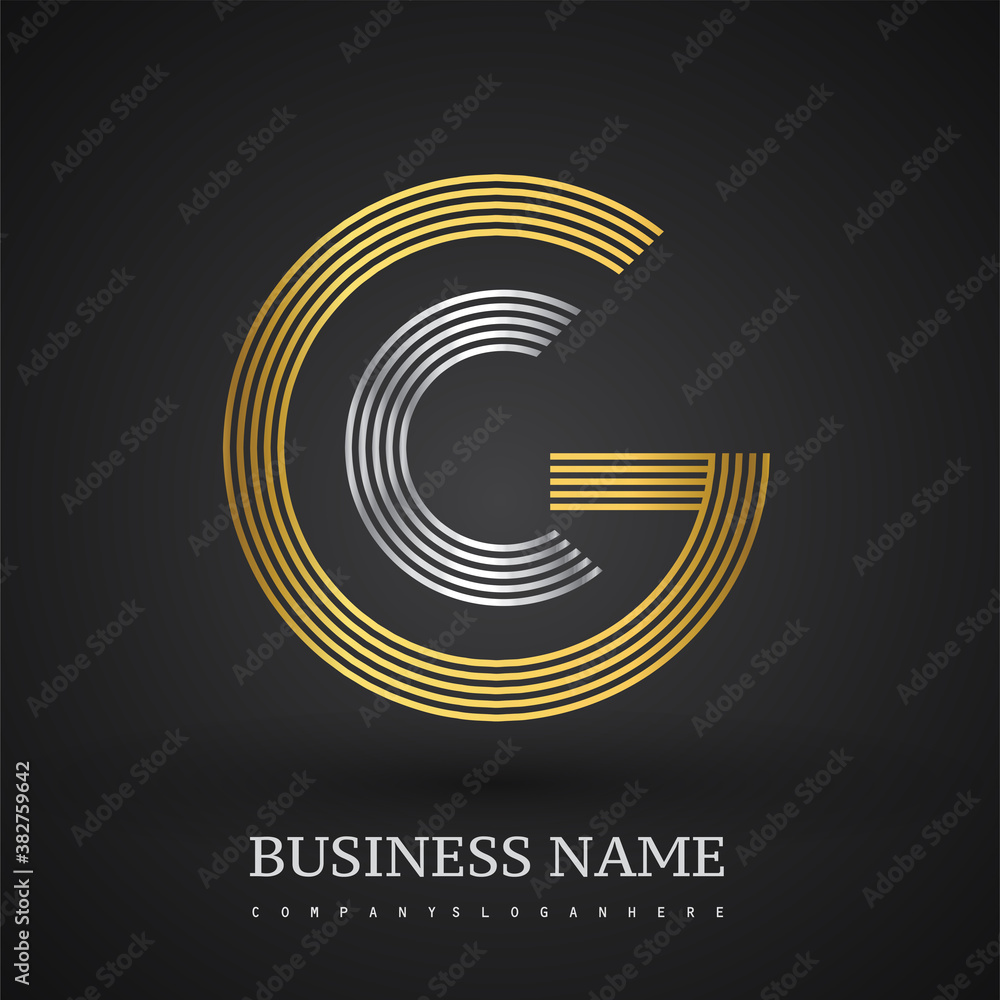 Letter GC linked logo design circle O shape. Elegant gold and silver colored, symbol for your business name or company identity.