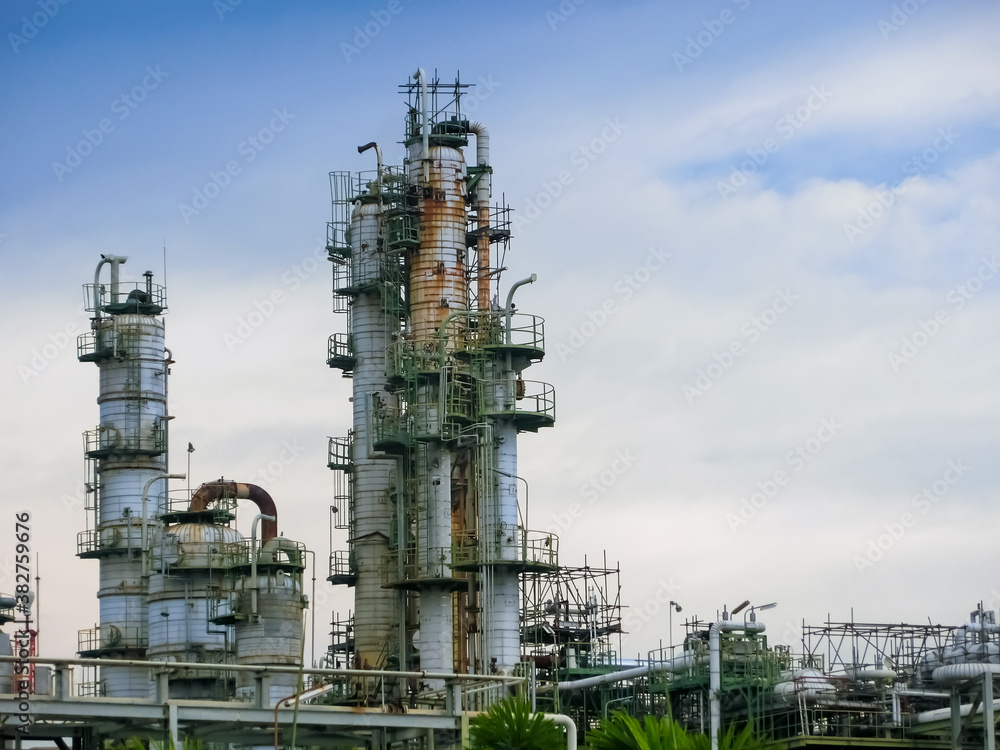 plant petrochemical In the daytime with copy space on top. plant petrochemical In the daytime with copy space on top.