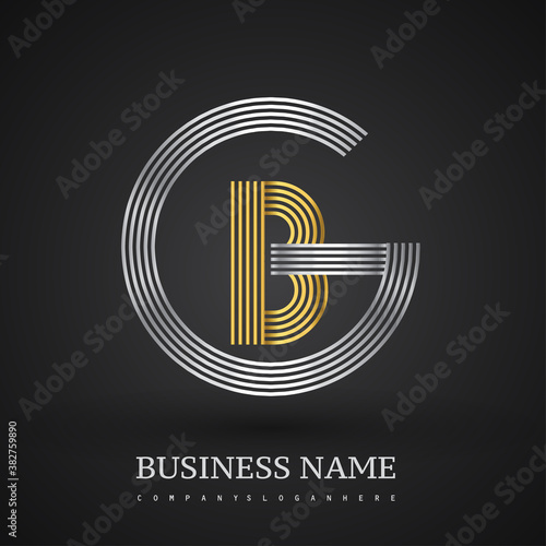 Letter GB logo design circle G shape. Elegant silver and gold colored, symbol for your business name or company identity.