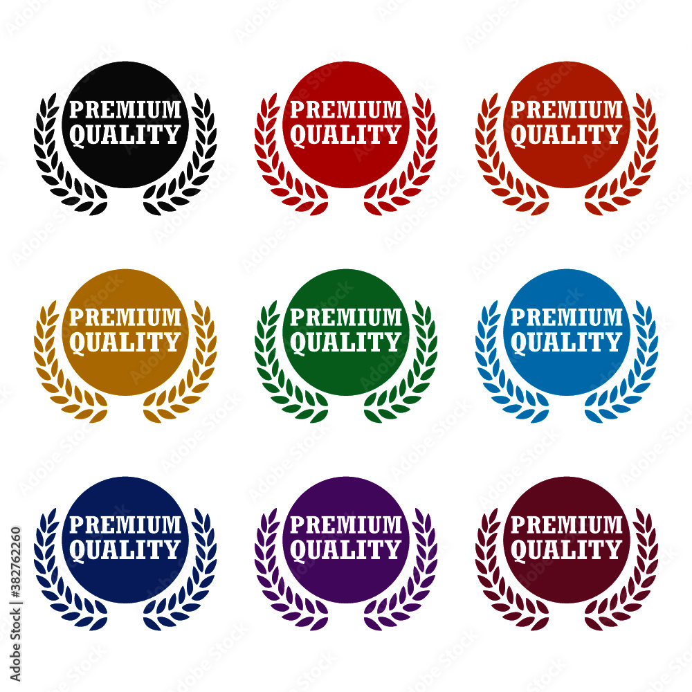 Premium Quality Badge Design Concept, color set Premium Quality Badge Design Concept, color set