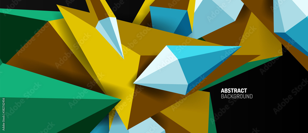 Fototapeta premium 3d low poly abstract shape background vector illustration