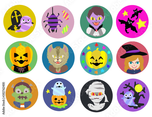 ハロウィン　キャラクター　アイコンセット