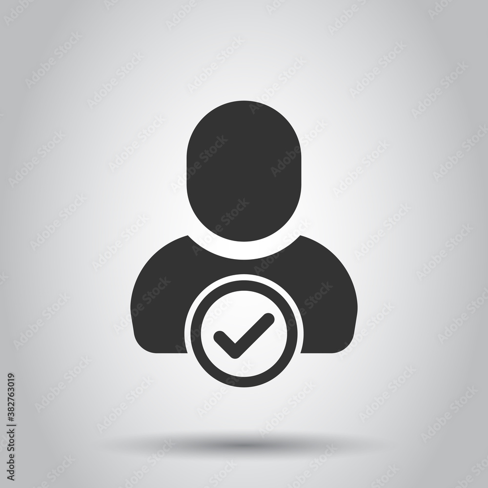Login icon in flat style. People secure access vector illustration on white isolated background. Password approved business concept. Login icon in flat style. People secure access vector illustration on white isolated background. Password approved business concept.