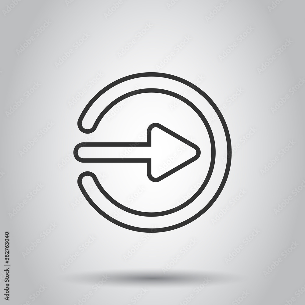 Login icon in flat style. Arrow access vector illustration on white isolated background. Door entry business concept. Login icon in flat style. Arrow access vector illustration on white isolated background. Door entry business concept.