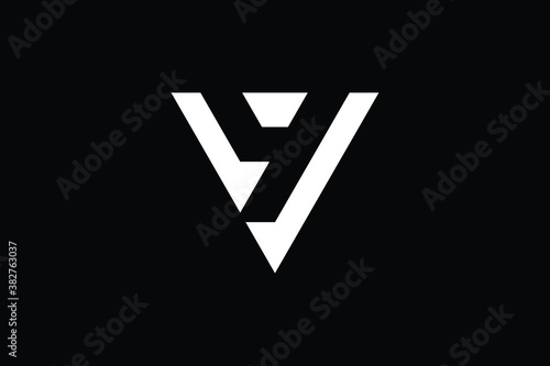 Minimal Innovative Initial VY logo and YV logo. Letter V Y YV VY creative elegant Monogram. Premium Business logo icon. White color on black background