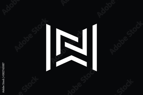 Minimal Innovative Initial WN logo and NW logo. Letter W N NW WN creative elegant Monogram. Premium Business logo icon. White color on black background photo