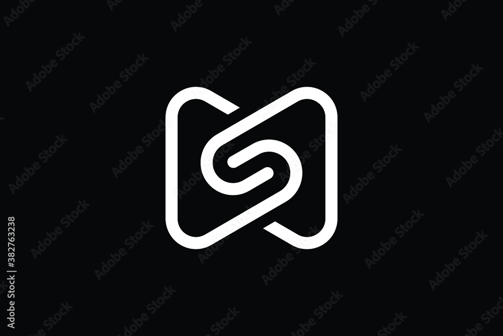 Minimal Innovative Initial MS logo and SM logo. Letter M S SM MS creative elegant Monogram. Premium Business logo icon. White color on black background - obrazy, fototapety, plakaty 