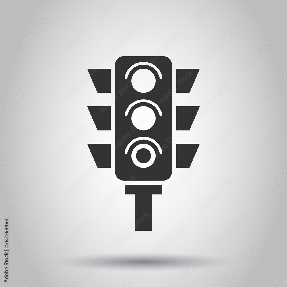 Semaphore icon in flat style. Traffic light vector illustration on white isolated background. Crossroads business concept. Semaphore icon in flat style. Traffic light vector illustration on white isolated background. Crossroads business concept.