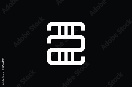 Minimal Innovative Initial ZM logo and MZ logo. Letter M Z ZM MZ creative elegant Monogram. Premium Business logo icon. White color on black background photo