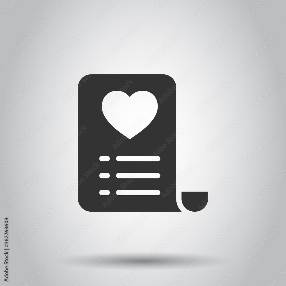 Wishlist icon in flat style. Like document vector illustration on white isolated background. Favorite list business concept. Wishlist icon in flat style. Like document vector illustration on white isolated background. Favorite list business concept.