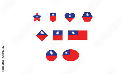 Taiwan flag set shape vector illustration Free Download Taiwan flag set shape vector illustration - GFXLoad