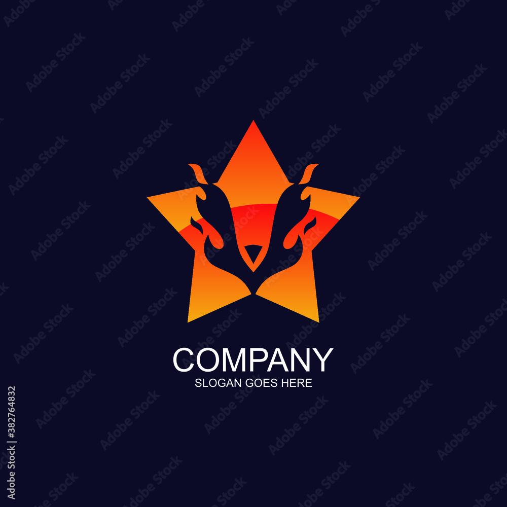 Obraz premium Fire bird and star logo